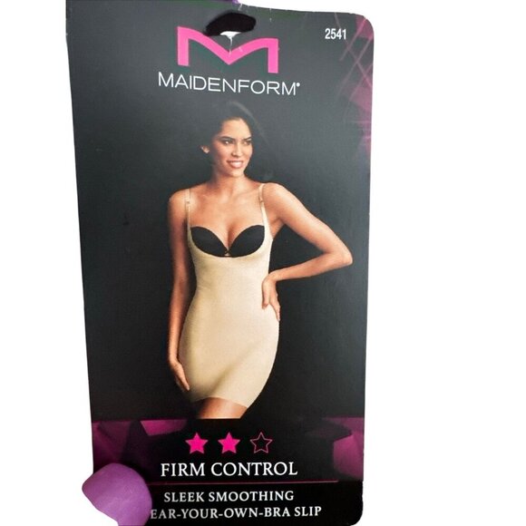 Maidenform Firm Control Sleek Smoothing Wear-Your-Own-Bra Slip 2XL Beige - Picture 1 of 5